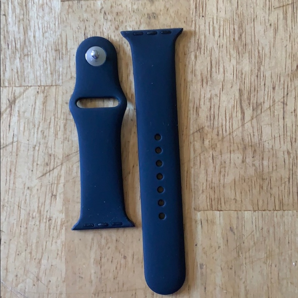 Black silicone Apple Watch band